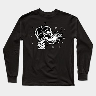 Dark and Gritty Spitting Skull Long Sleeve T-Shirt